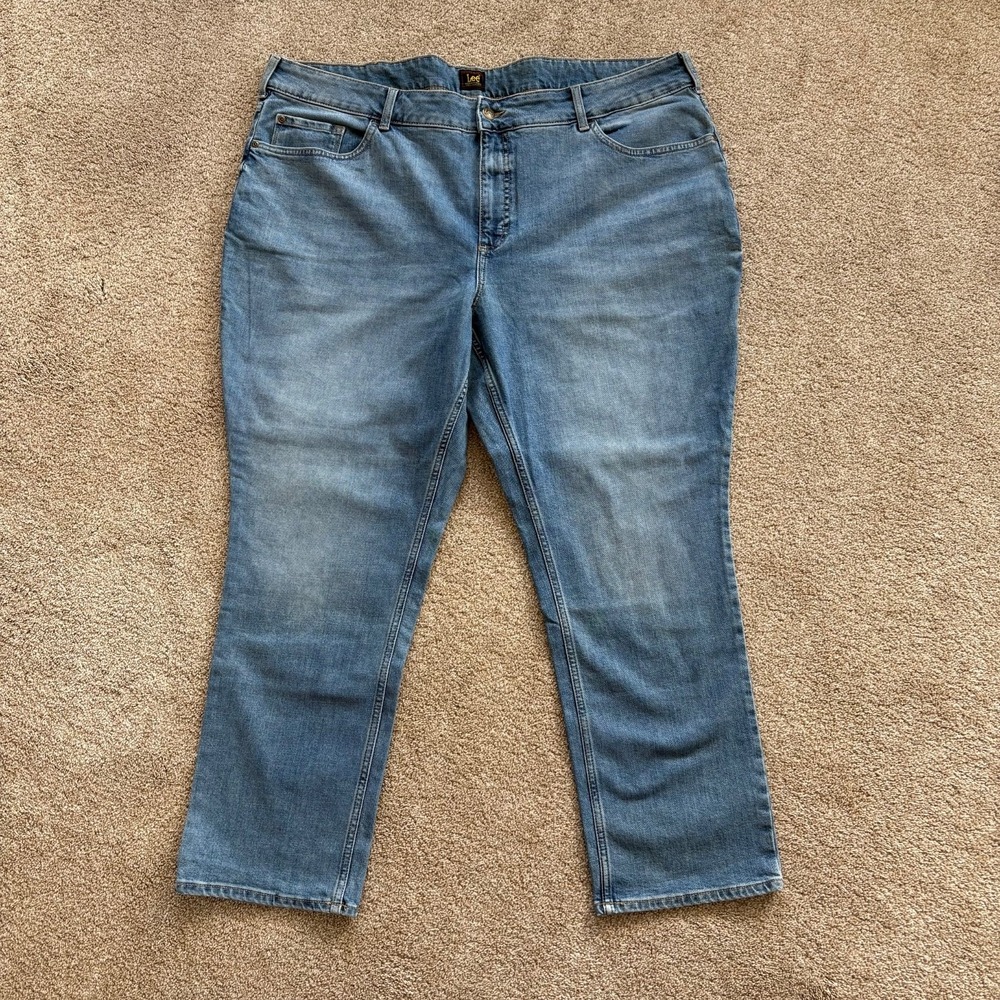 NWT! Womens 24Short Lee‎ Straight Leg Mid Rise Friction Resistant Jeans Denim